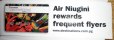 Халява: destinations, Карточка и наклейка от Air Niugini (Папуа Новая Гв